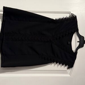 SHEIN Black Top with Lace Detail